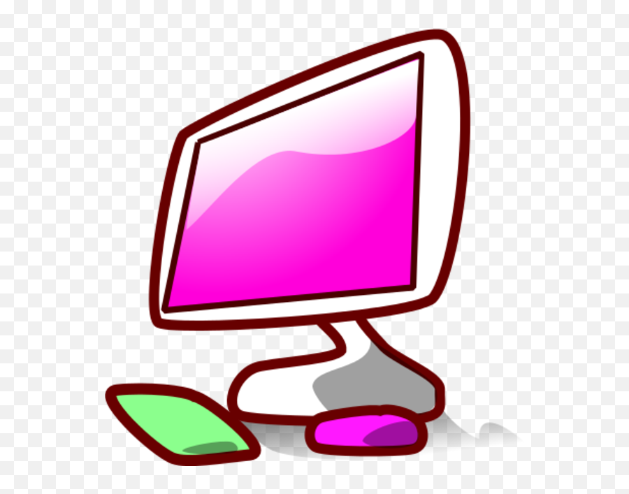 Pink Clipart Computer Mouse - Clipart Computer Png Emoji,Cartoon Computer Png