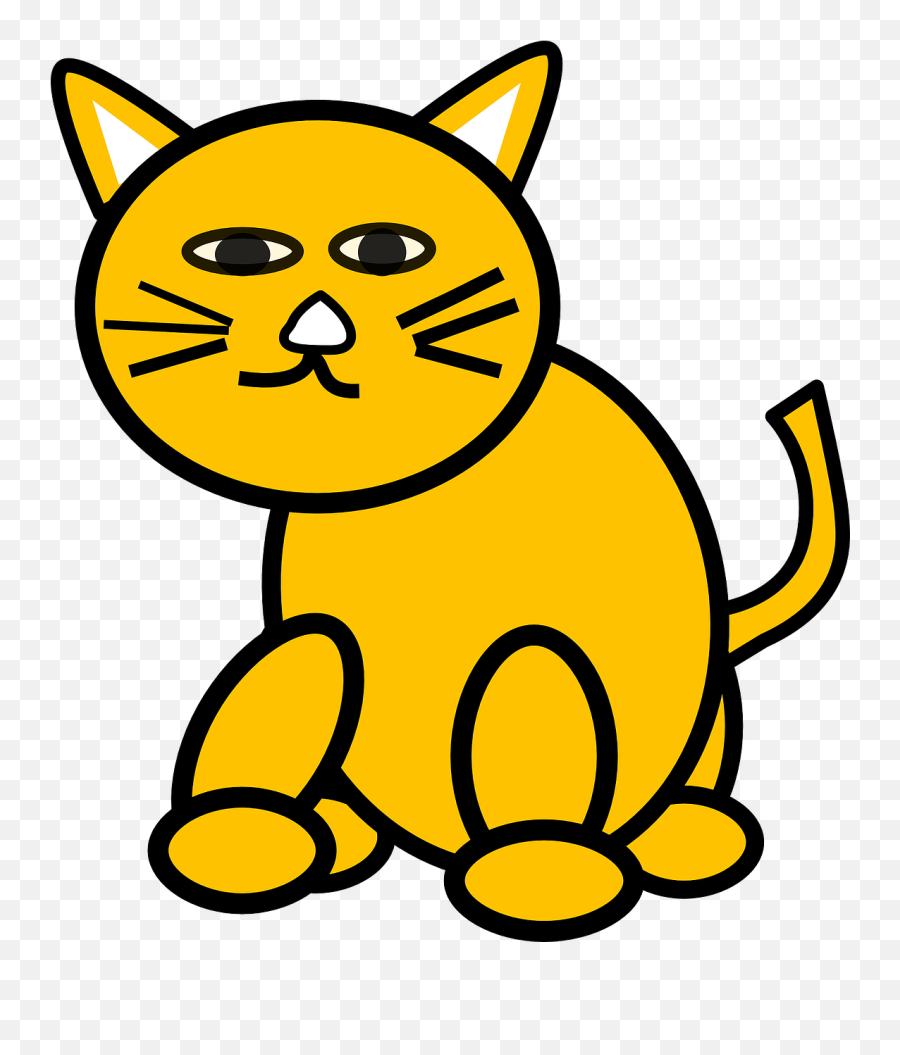 Catcartoonyellowanimaldomestic - Free Image From Needpixcom Emoji,Cat Ears Clipart