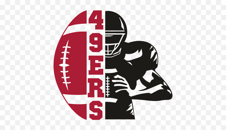 49ers Distressed Football Half Player Svg San Francisco Emoji,Football Mom Clipart
