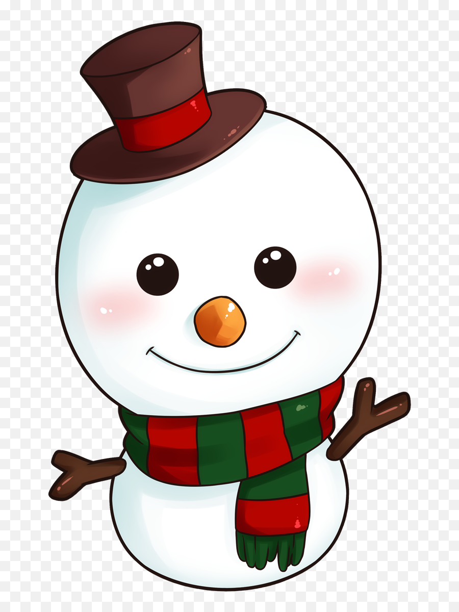 Christmas Snowman Clipart 2 - Snowman Cute Christmas Cartoon Emoji,Snowmen Clipart