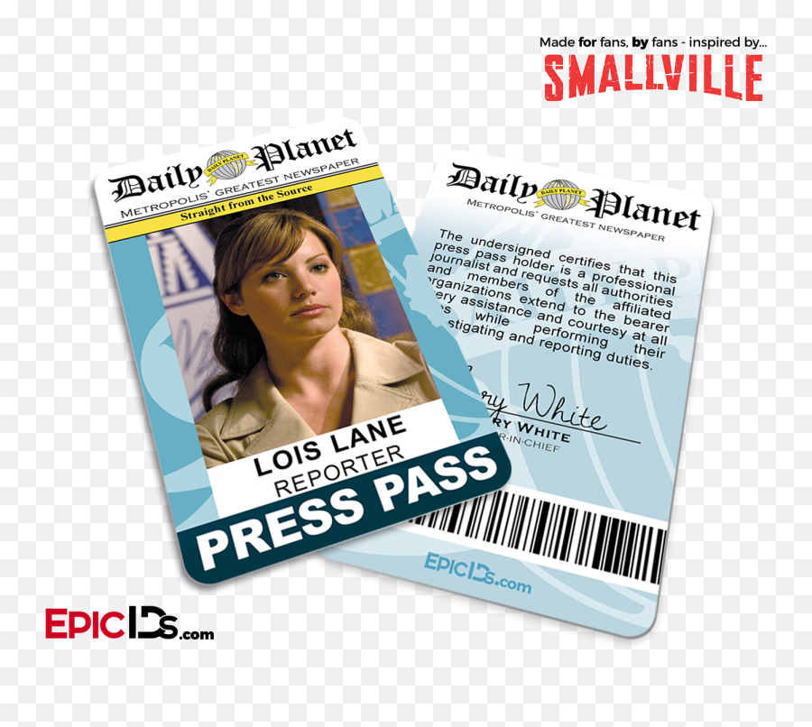 Smallville Tv Series Inspired Daily Planet Press Pass - Press Pass Daily Planet Clark Kent Smallville Emoji,Newspaper Logo