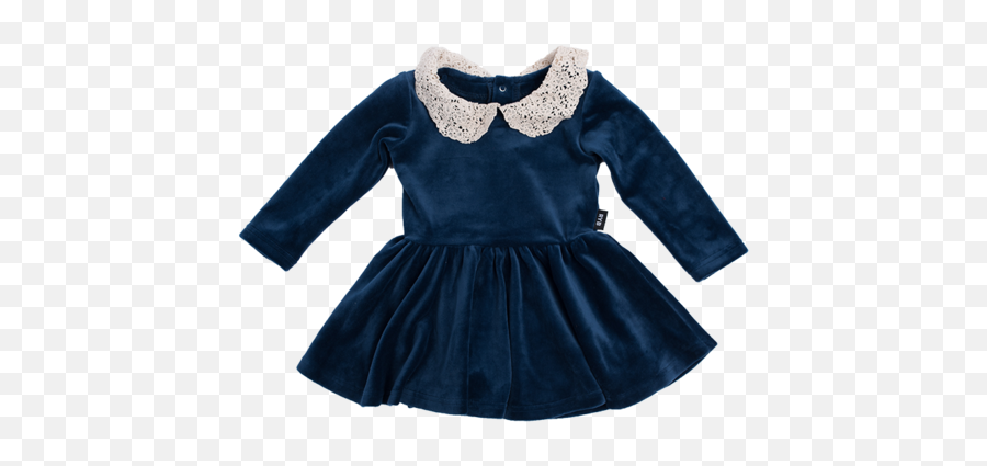 Lace Collar Blue Velvet Baby Waisted - Blue Velvet Frock For Baby Girl Emoji,Bebe Logo Dress