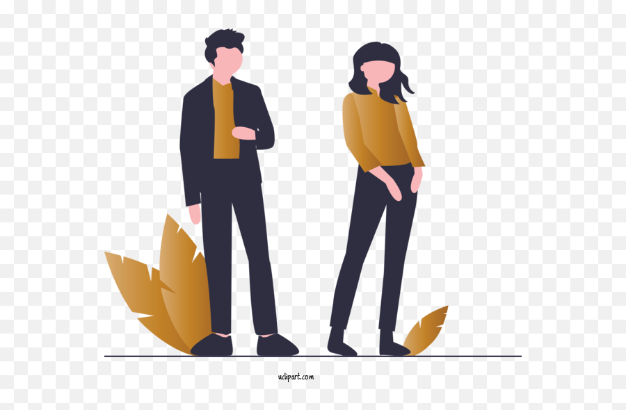 People Standing Animation Uniform For Couples - Couples Emoji,Crowd Of People Clipart