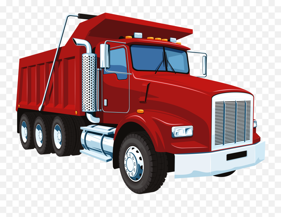 Dump Truck Vector Graphics Clip Art - Red Trucks Clip Art Emoji,Dump Trucks Clipart