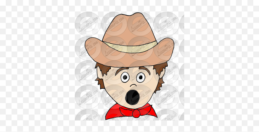 Surprised Cowboy Picture For Classroom - Costume Hat Emoji,Cowboy Clipart
