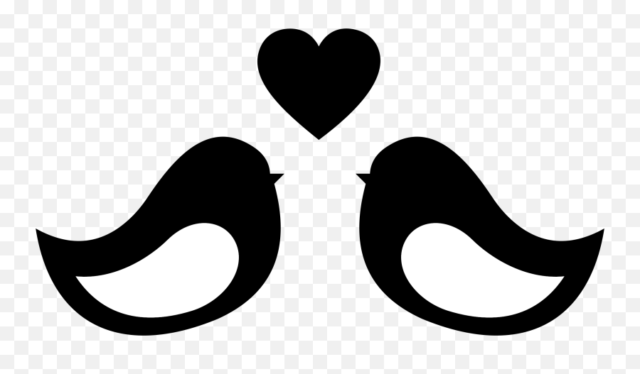 Love Bird Clipart Black And White - Language Emoji,Bird Clipart Black And White