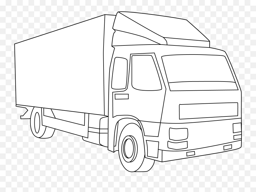 Truck Clipart Container Truck - Truck Line Art Png Emoji,Monster Outline Clipart