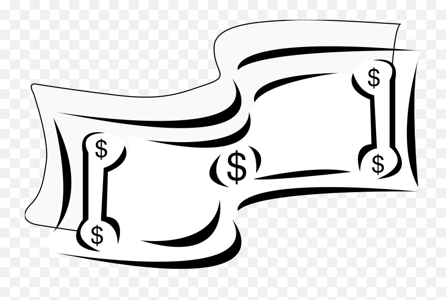 15 Money Clip Art Black And White - Money Vector White Png Emoji,Money Clipart