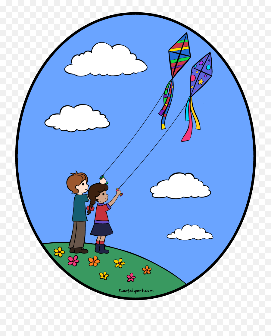 Flying Kites Clipart Illustration - Clipart Boy Flying Kite Emoji,Flying Clipart