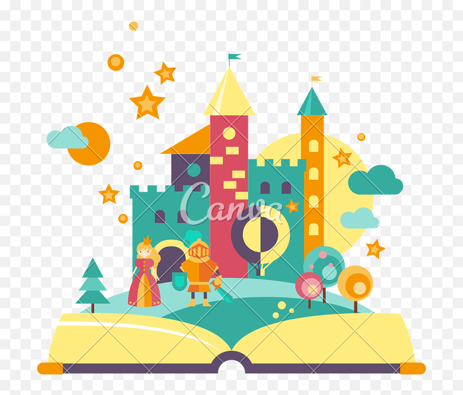Fairytale Open Book Vector Png Image - Imagination Concept Open Book Emoji,Imagination Clipart