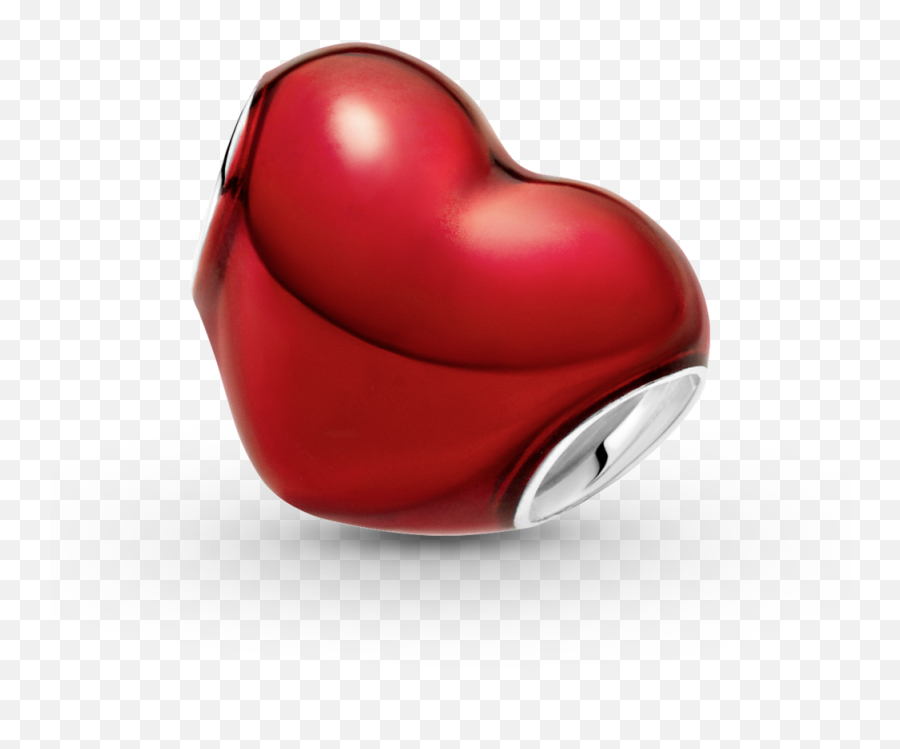 Pandora Metallic Red Heart Charm - Red Heart Pandora Charm Emoji,Red Heart Transparent