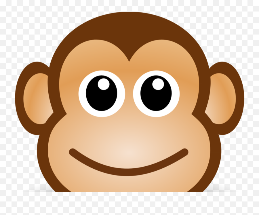 Kindergarten Clipart Computer - Monkey Face Cartoon Png Animal Faces Lipart Black And White Emoji,Kindergarten Clipart
