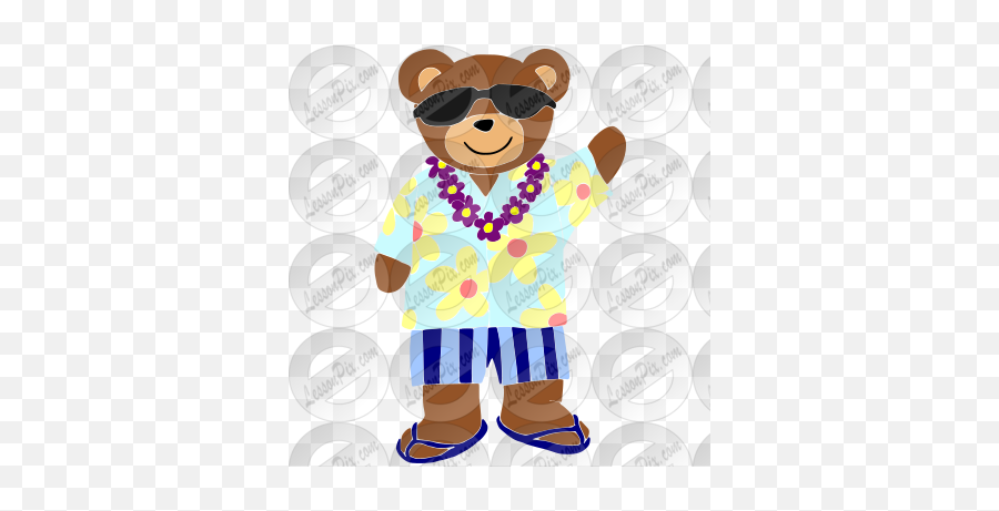 Caribbean Bear Stencil For Classroom Therapy Use - Great Emoji,Caribbean Clipart