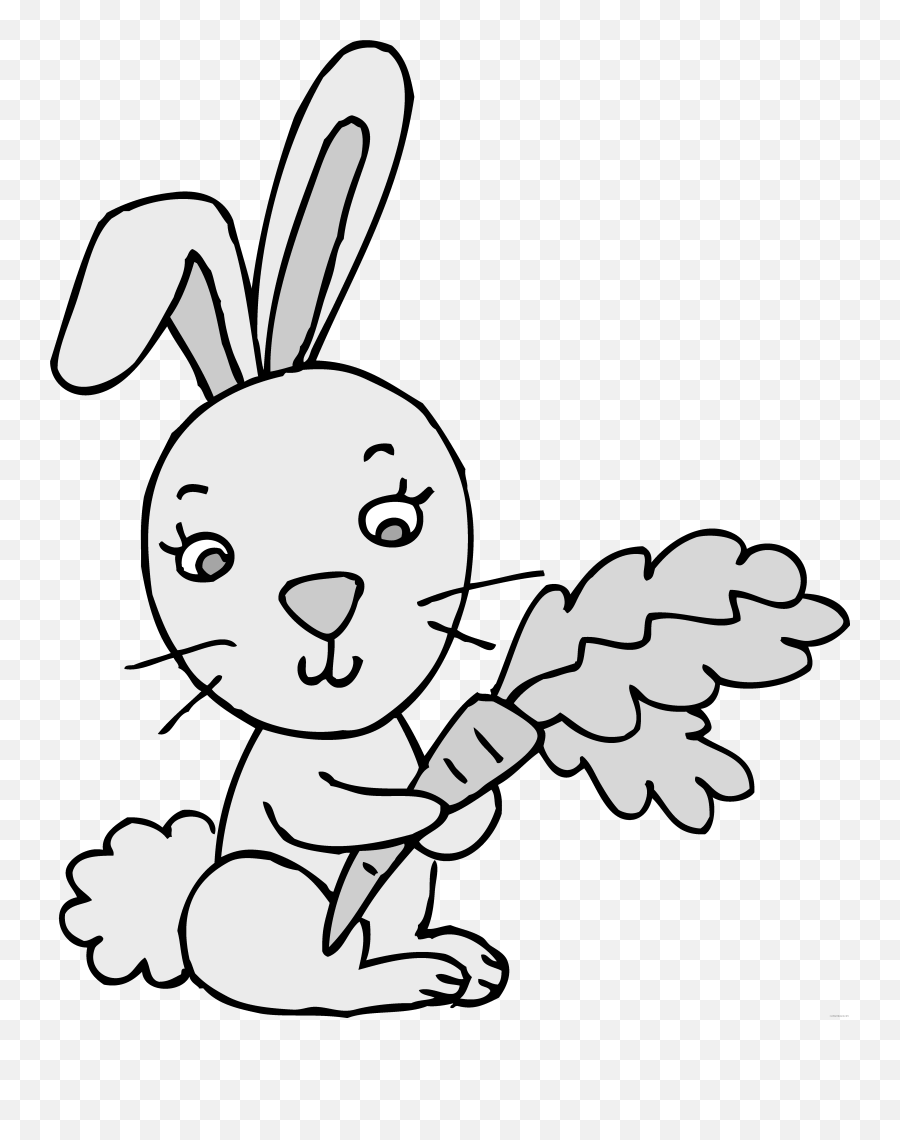 Rabbit High Quality Animal Free Black White Clipart - 4 Emoji,Number 4 Clipart Black And White
