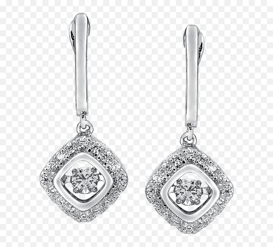 Sdc Creations Dancing Diamond Cushion - Shaped Earrings In 14k Emoji,Diamond Earring Png