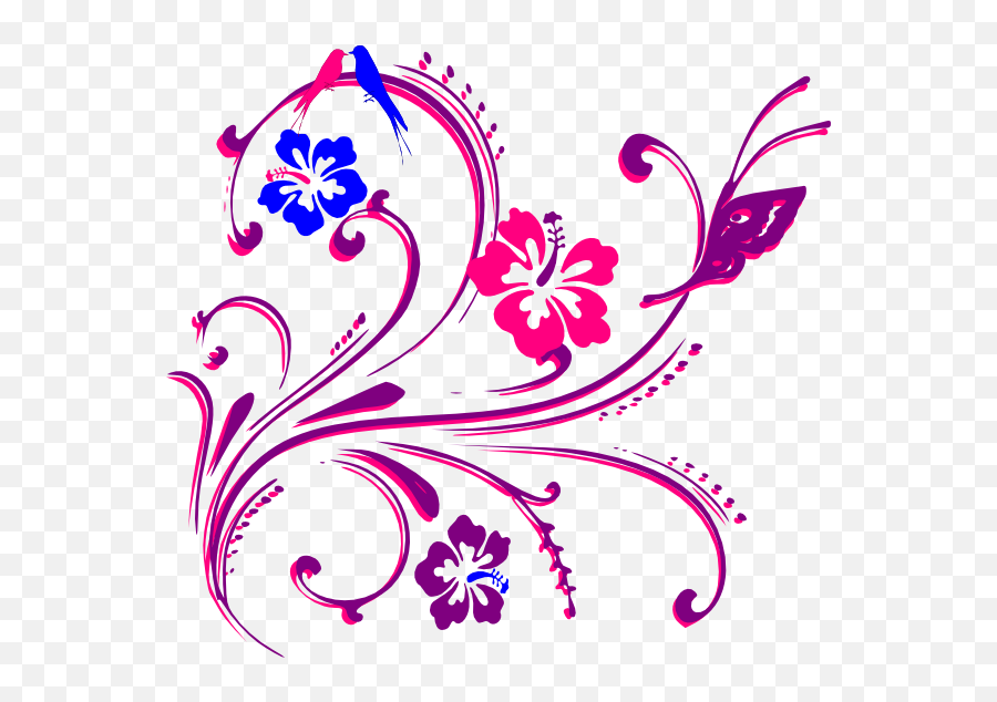 Butterfly Scroll Purple Blue Pink Tei Svg Clip Arts - Purple Emoji,Blue Butterfly Clipart