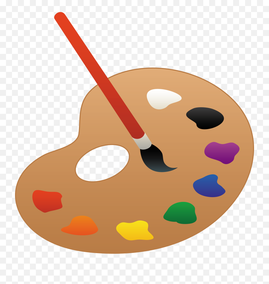 Palette Clip Art Palette Table - Paint Brush Palette Transparent Emoji,Paint Palette Clipart