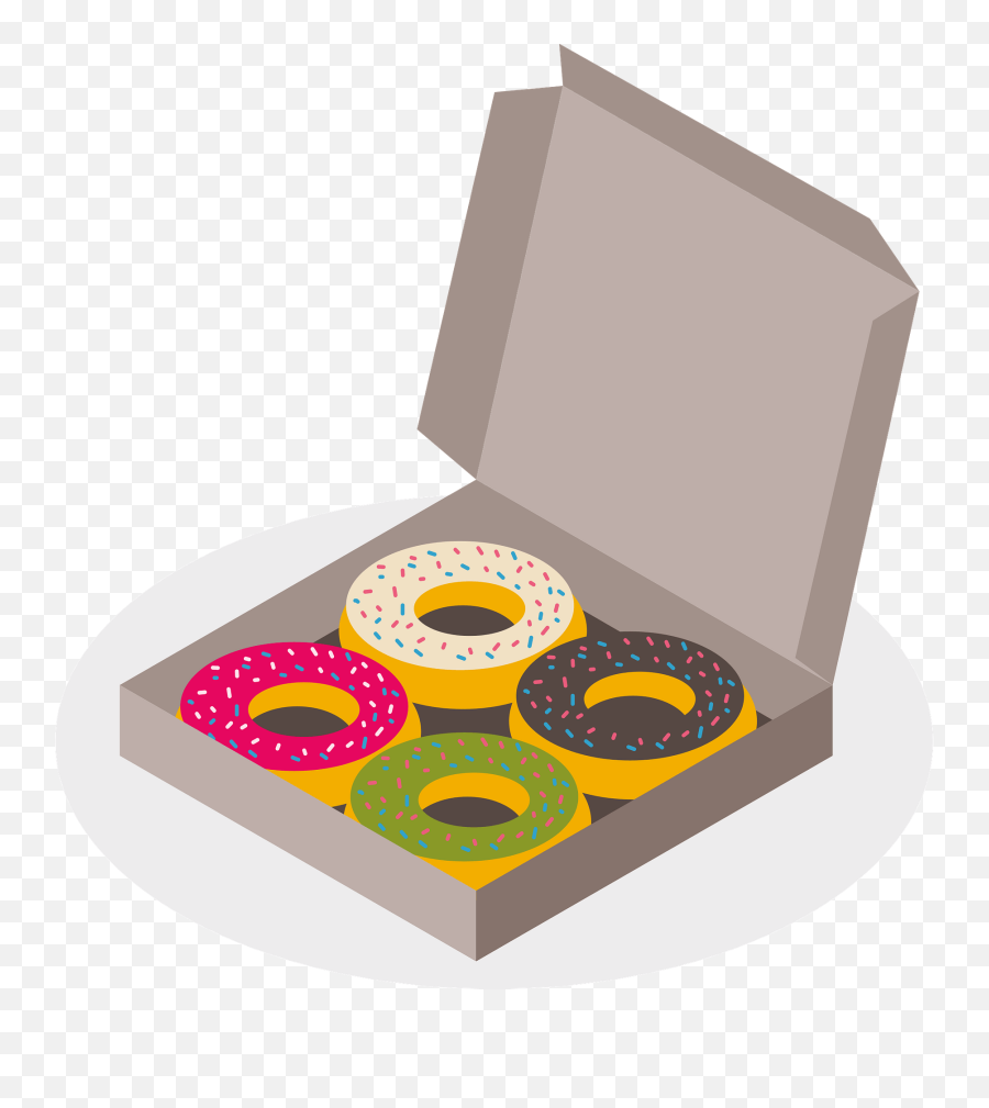 Donuts Box Clipart - Box Of Donuts Png Emoji,Donuts Clipart