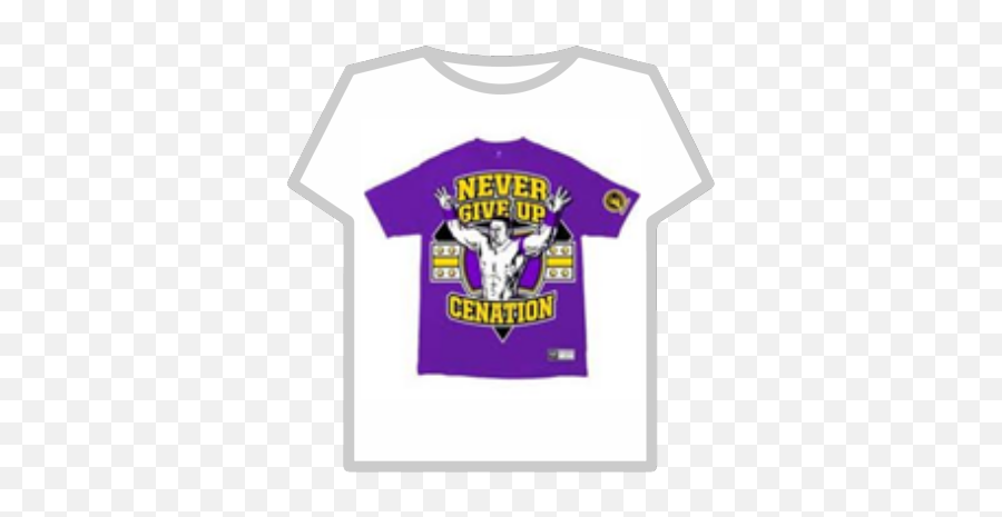 John Cena Never Give Up Logo Purple - T Shirt Roblox Gamer Emoji,John Cena Logo