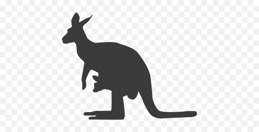 Kangaroo Tail Ear Leg Silhouette Animal - Black Kangaroo Silhouette Transparent Png Emoji,Kangaroo Logo