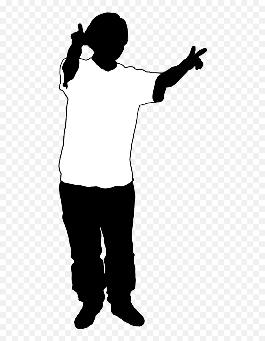 Beautiful Silhouettes Of Children - Standing Emoji,Baby Clipart Black And White