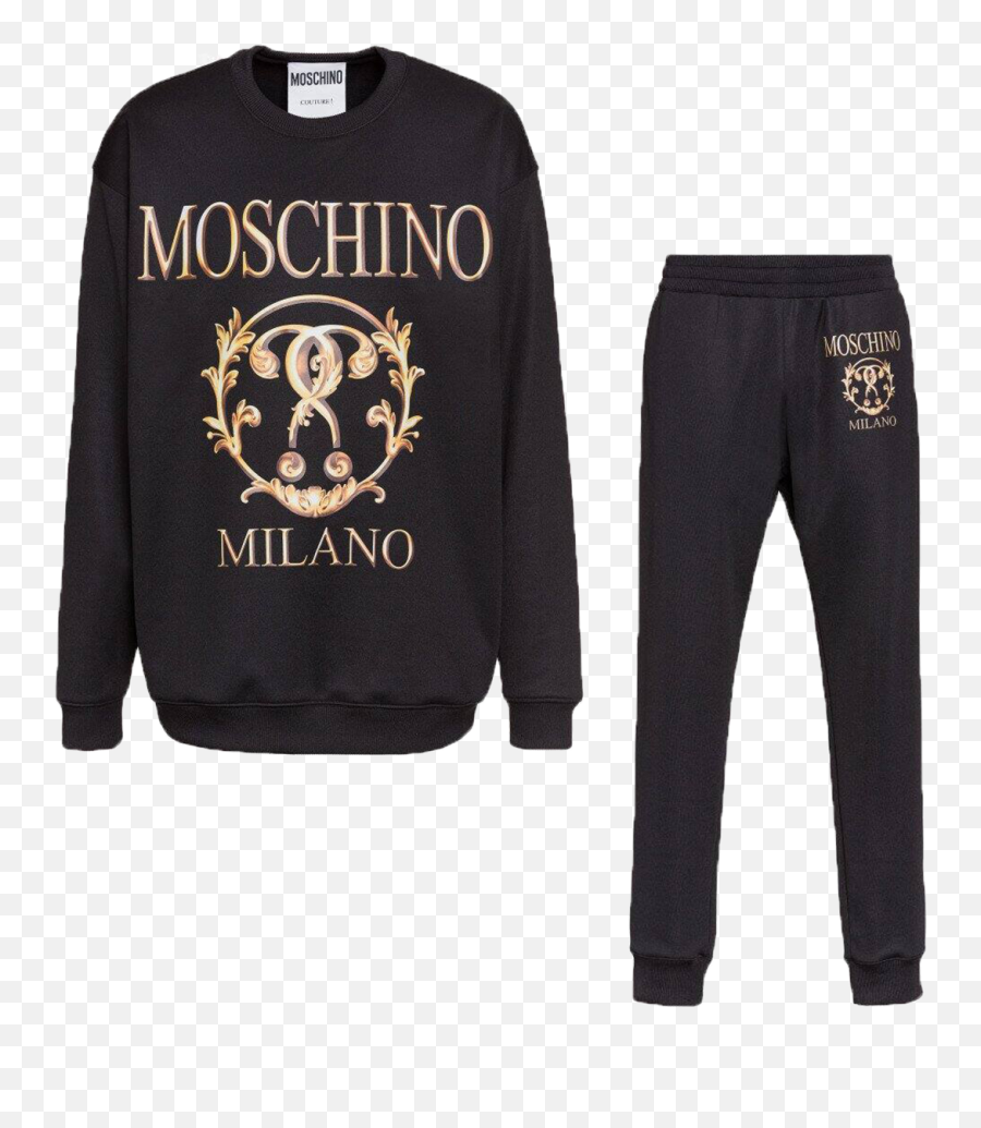 Moschino Couture Roman Double Question Mark Technical Tracksuit In Black Emoji,Moschino Logo