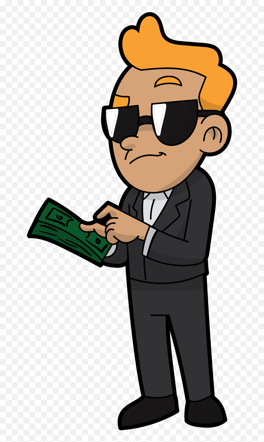 Make Money Clipart Money Man - Cartoon Man With Money Png Emoji,Money Clipart