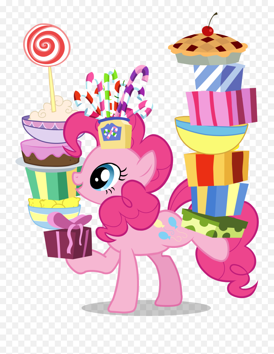 Little Pony With Cakes And Gifts - My Little Pony Birthday Vector Emoji,Gifts Clipart