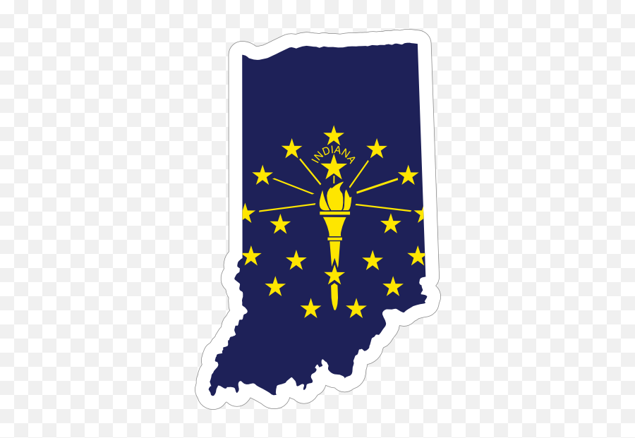 Indiana Flag State Sticker - Turismo Emoji,Indiana Clipart