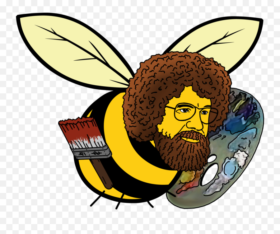 Bob Ross Bee - Bee Bob Emoji,Bob Ross Transparent