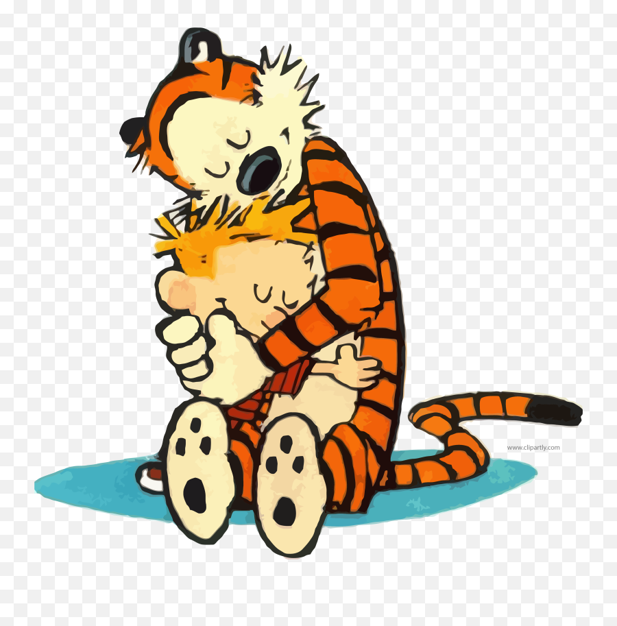 Boy Hug Clipart Png - Brothers Calvin And Hobbes Emoji,Hug Clipart