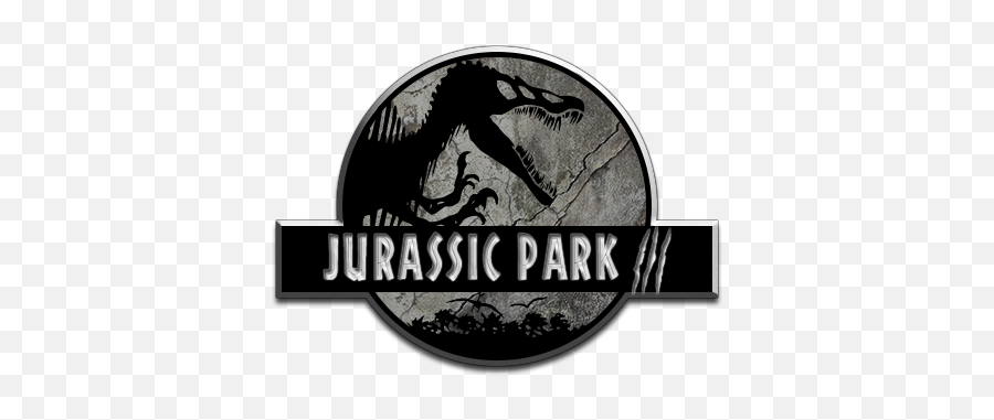 60231 - Jurassic Park Logo 3 Balck Emoji,Jurassic Park Logo Black And White