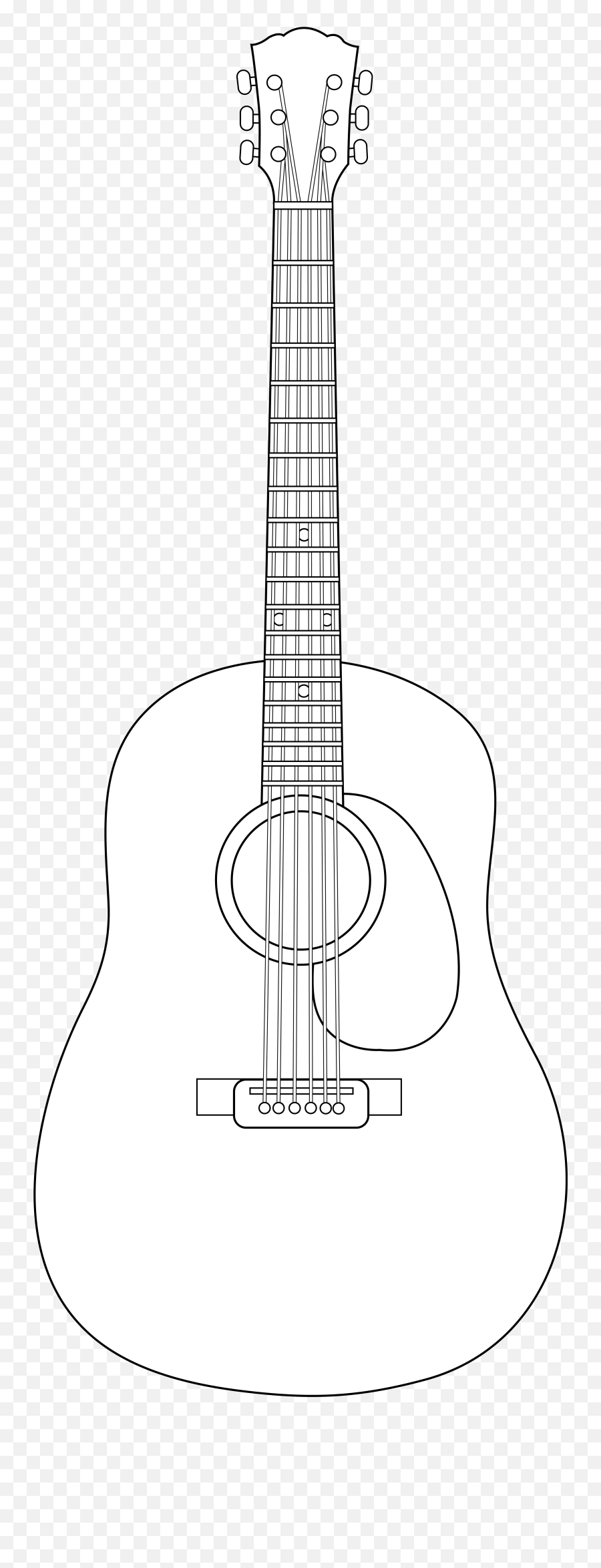 Download Hd Acoustic Guitar Clip Art - Transparent Acoustic Guitar Line Art Emoji,Acoustic Guitar Png