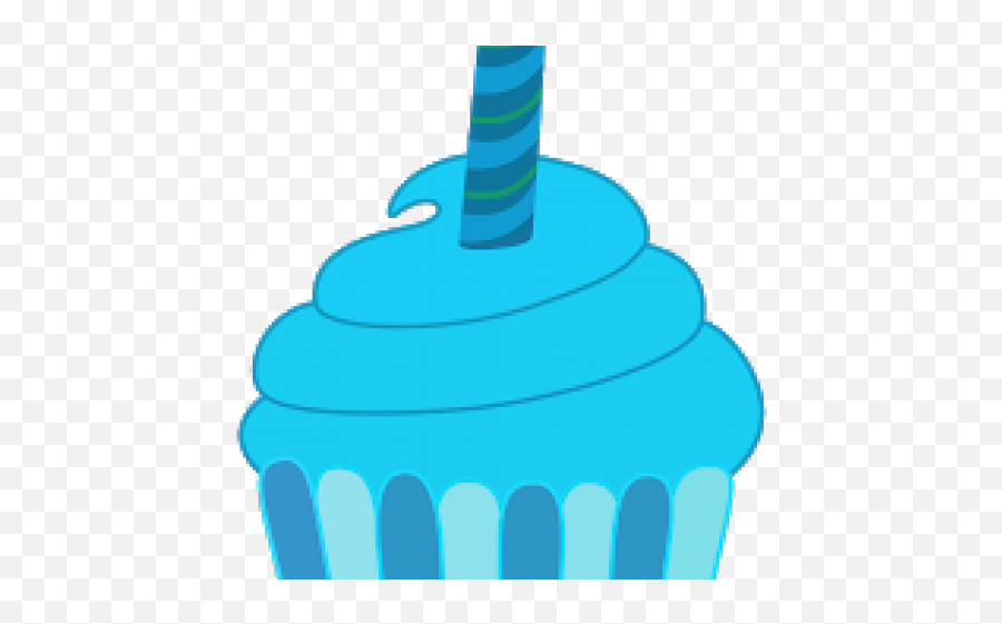 Birthday Candles Clipart Cupcake Candle - Blue Birthday Cake Cupcake With Candle Clip Art Emoji,Birthday Candle Clipart