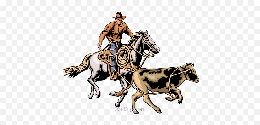 Cowboy U0026 Steer Royalty Free Vector Clip Art Illustration Emoji,Free Cowboy Clipart