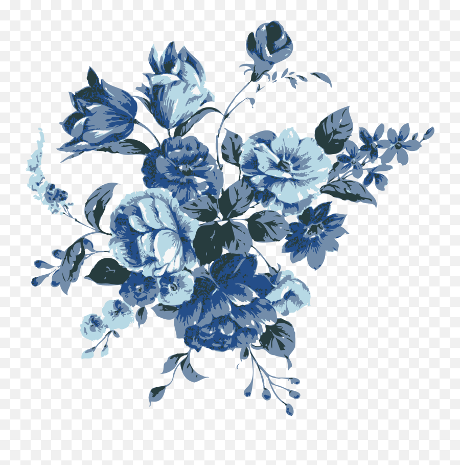 Transparent Background Blue Watercolor Flowers - Here Are Emoji,Watercolor Flower Transparent Background