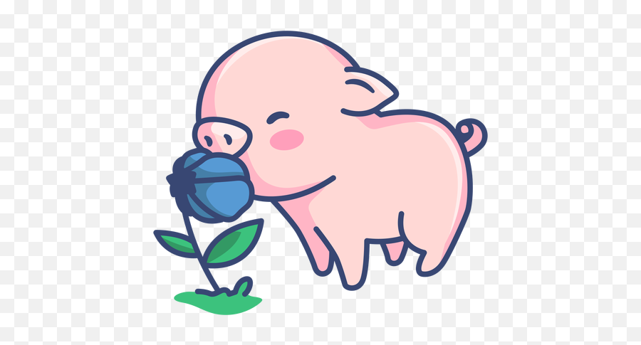 Cute Pig With Flower Illustration Transparent Png U0026 Svg Vector Emoji,Piglet Png