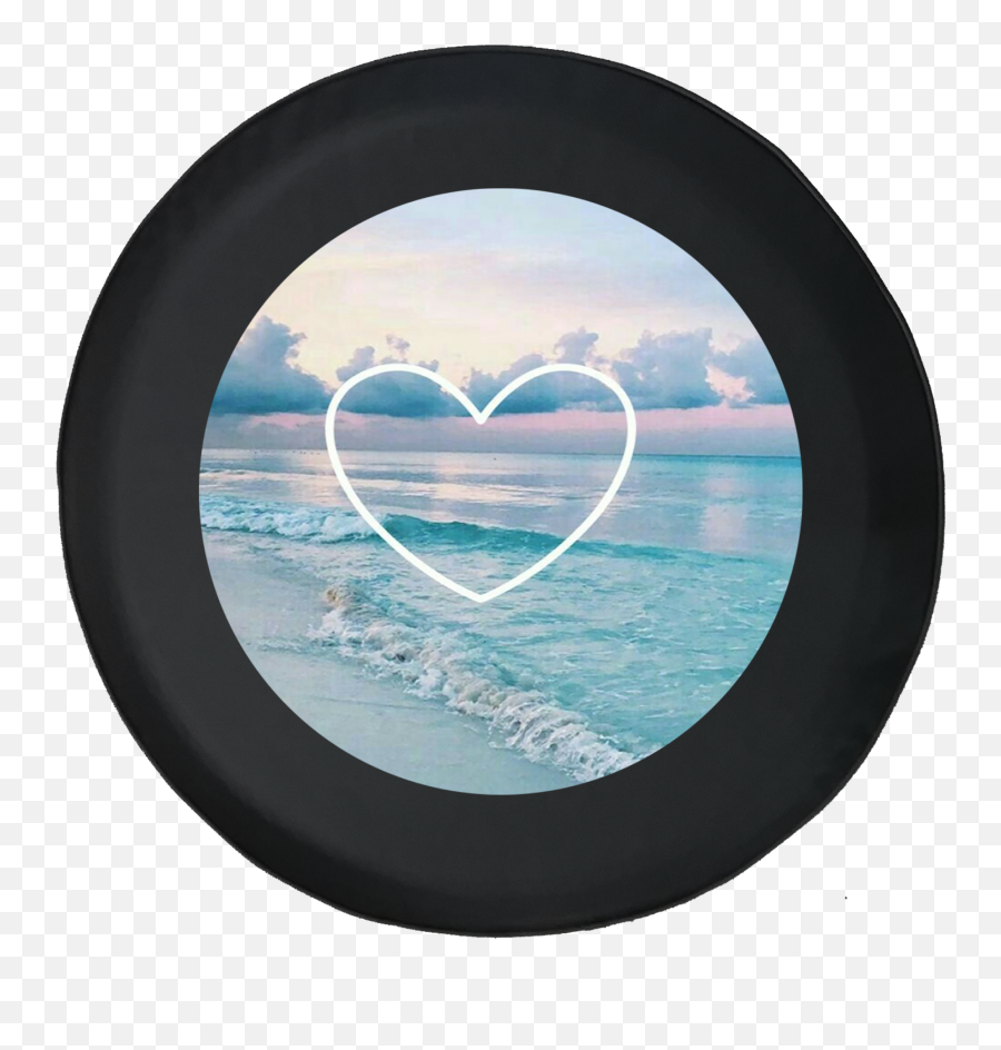 Heart Ocean Beach Waves Adventure Offroad Spare Tire Cover Fits Jeep Rv U0026 More 28 Inch Emoji,Beach Waves Png