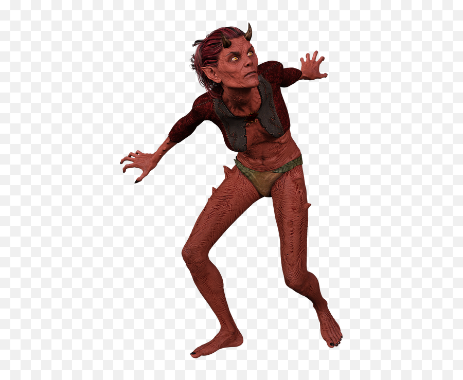 Free Photo Red Female Pose Demon Evil - Evil Character Pose Female Emoji,Demon Horns Png