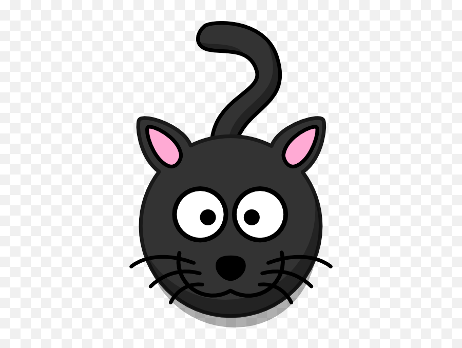 Black Cat Head And Shadow Clip Art - Cute Cartoon Cute Cat Head Png Emoji,Cat Face Clipart