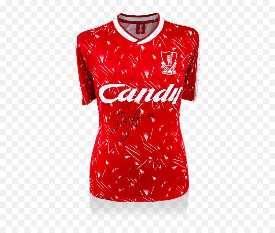 John Barnes Front Signed Liverpool 1989 - 91 Home Shirt Short Sleeve Emoji,Shirt Png