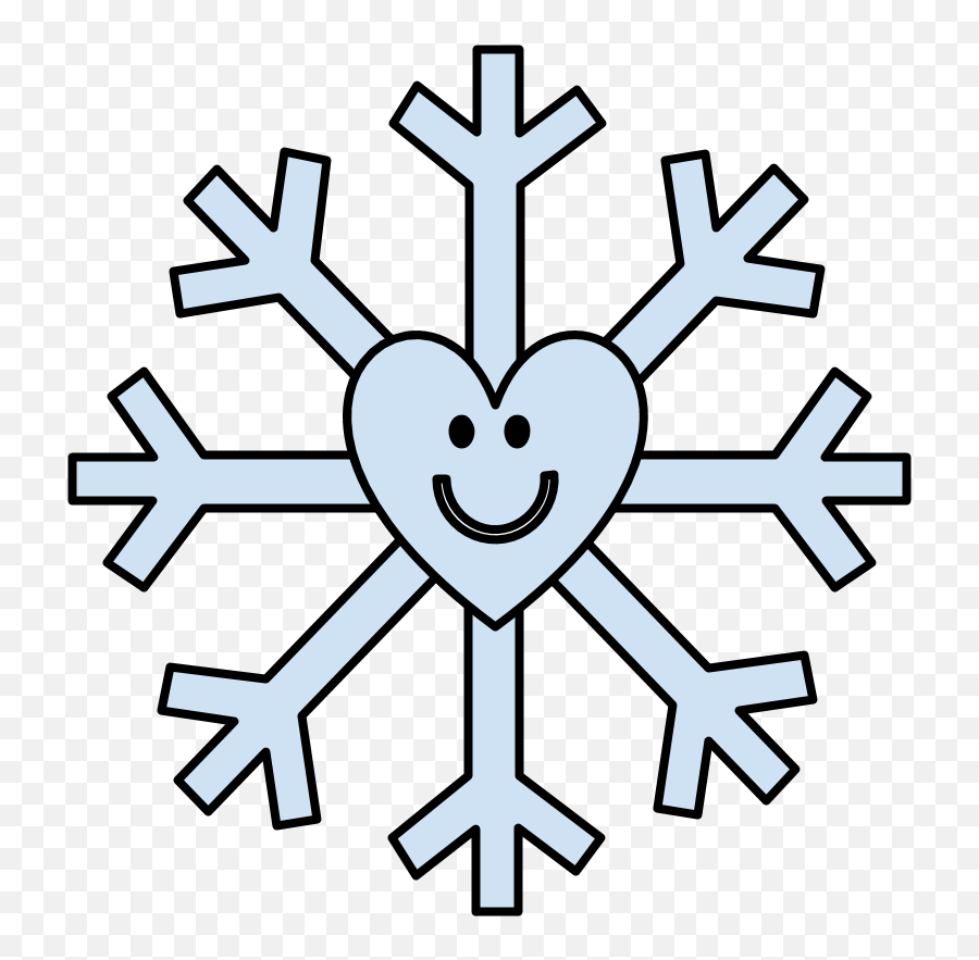 Snowflake Smiley Face Heart Light Blue Clipart - Full Snowflake Smiley Face Emoji,Smiley Face Clipart