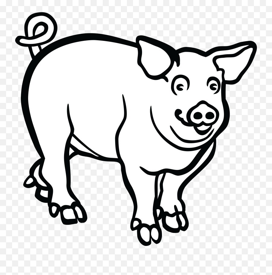 Pigs Clipart Black And White Pigs - Pig Clipart Black And White Emoji,Pig Clipart