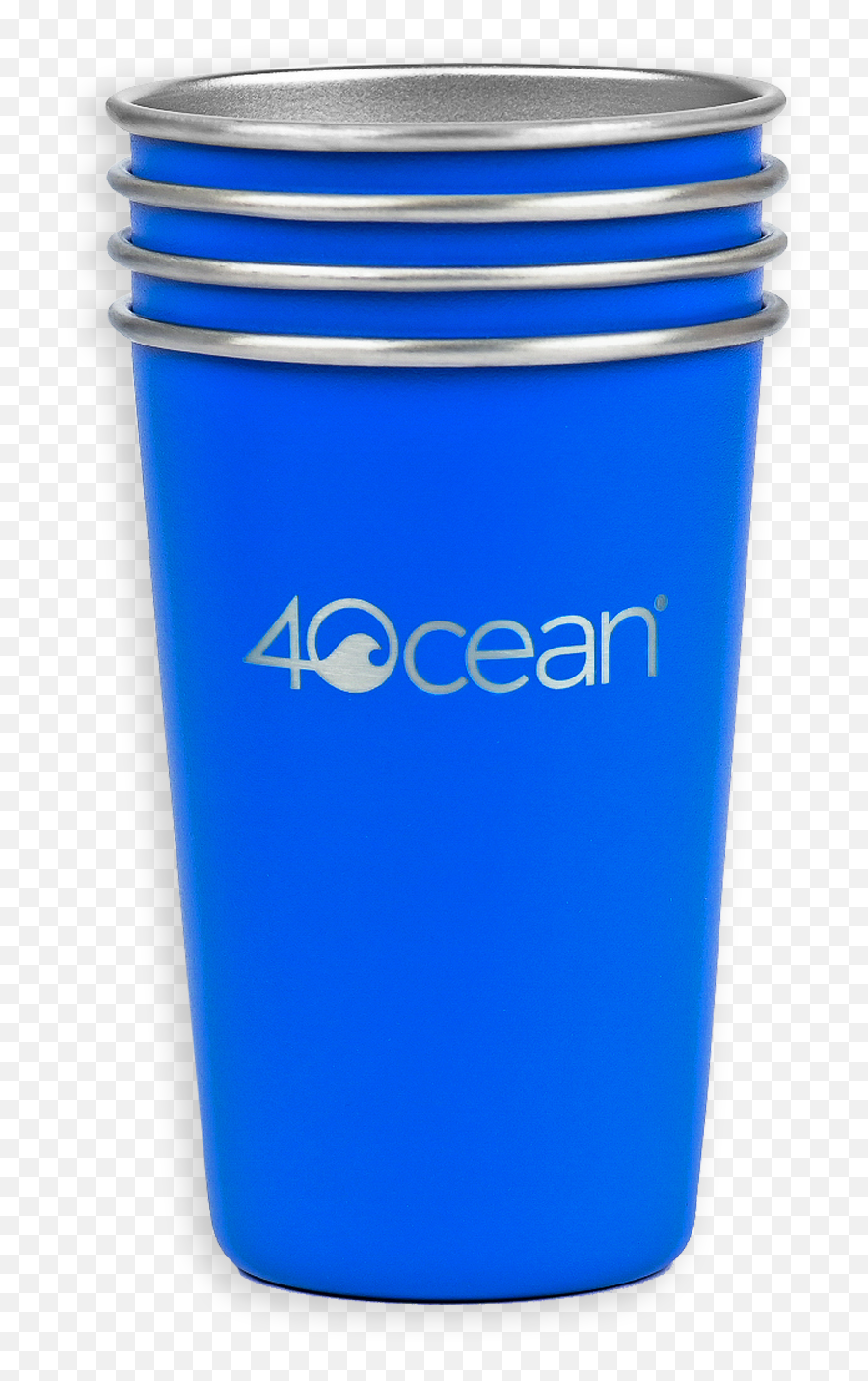 4ocean Reusable Stainless Steel Cups 4 - Pack Emoji,Solo Cup Logo