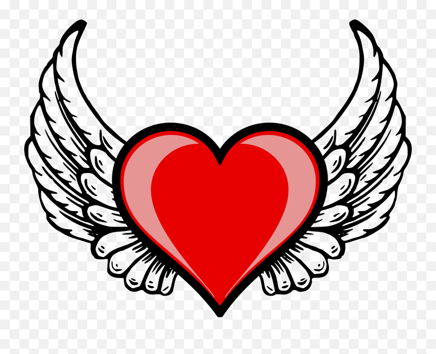 Heart Wing Logo Clip Art At Clker - Heart With Wings Png Emoji,Wing Logo