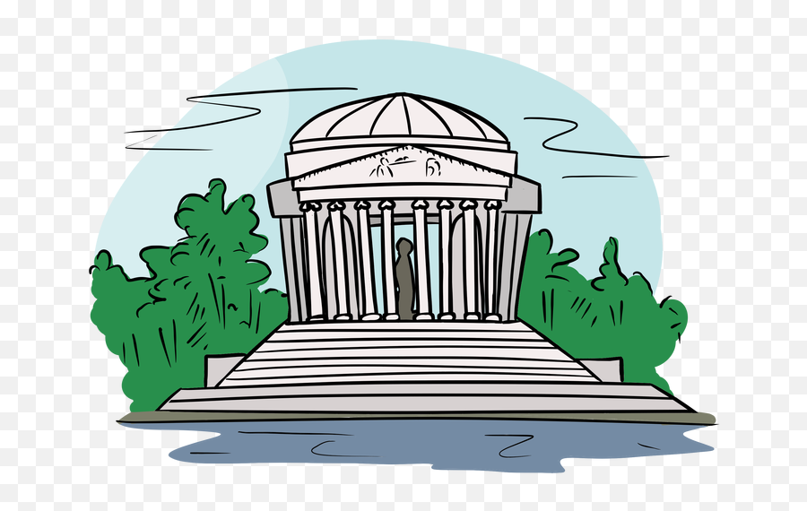 Thomas Jefferson Memorial Washington - Cartoon Jefferson Memorial Emoji,Declaration Of Independence Clipart