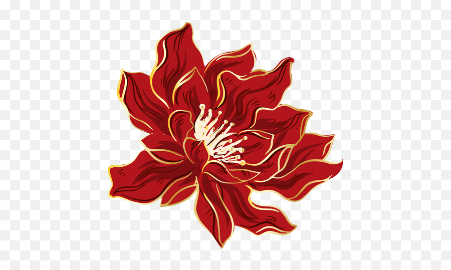 Pretty Chinese Red Flower - Chinese Red Flower Transparent Background Emoji,Red Flower Png