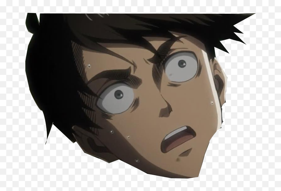 Download Hd Eren Drawing Scary - Scared Anime Face Png Emoji,Scared Face Png