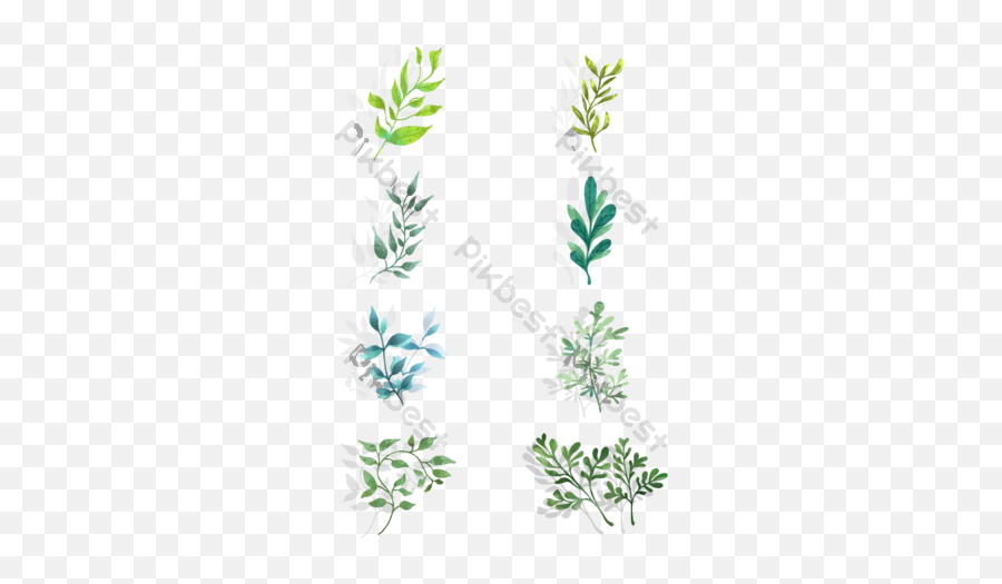 Cartoon Wind Watercolor Leaves Branches Drawing Elements Emoji,Watercolor Leaf Png