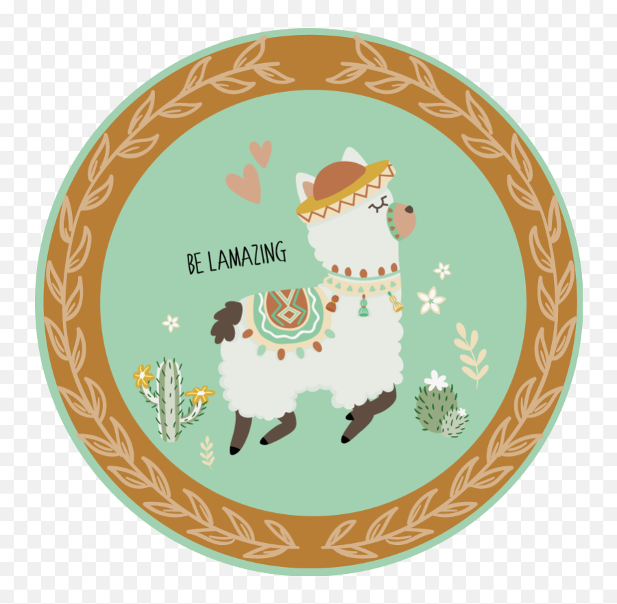 Be Llamazing Animal Vinyl Rug - Tenstickers Emoji,Llama Face Clipart